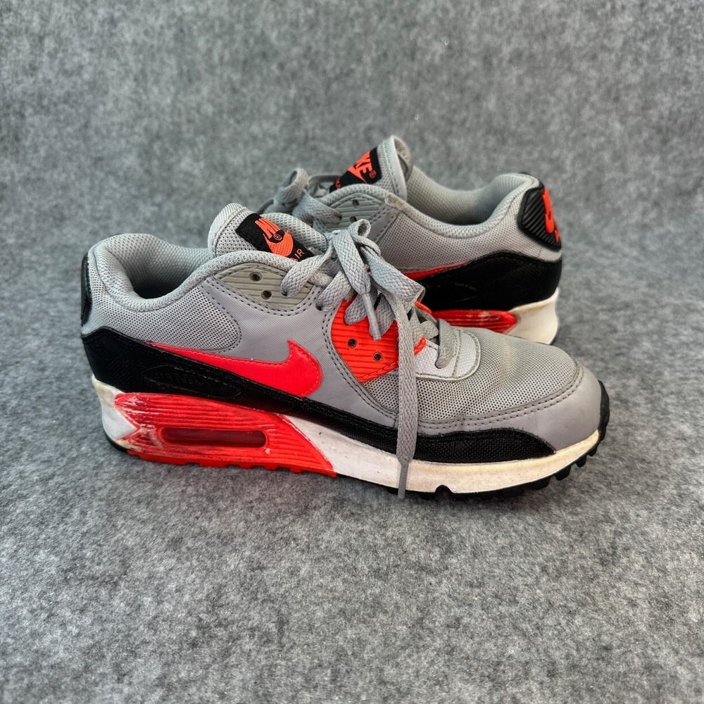 Nike Air Max 90 Wolf Grey Bright Crimson Black 616730-014 Womens Size 6.5 - Picture 6 of 11
